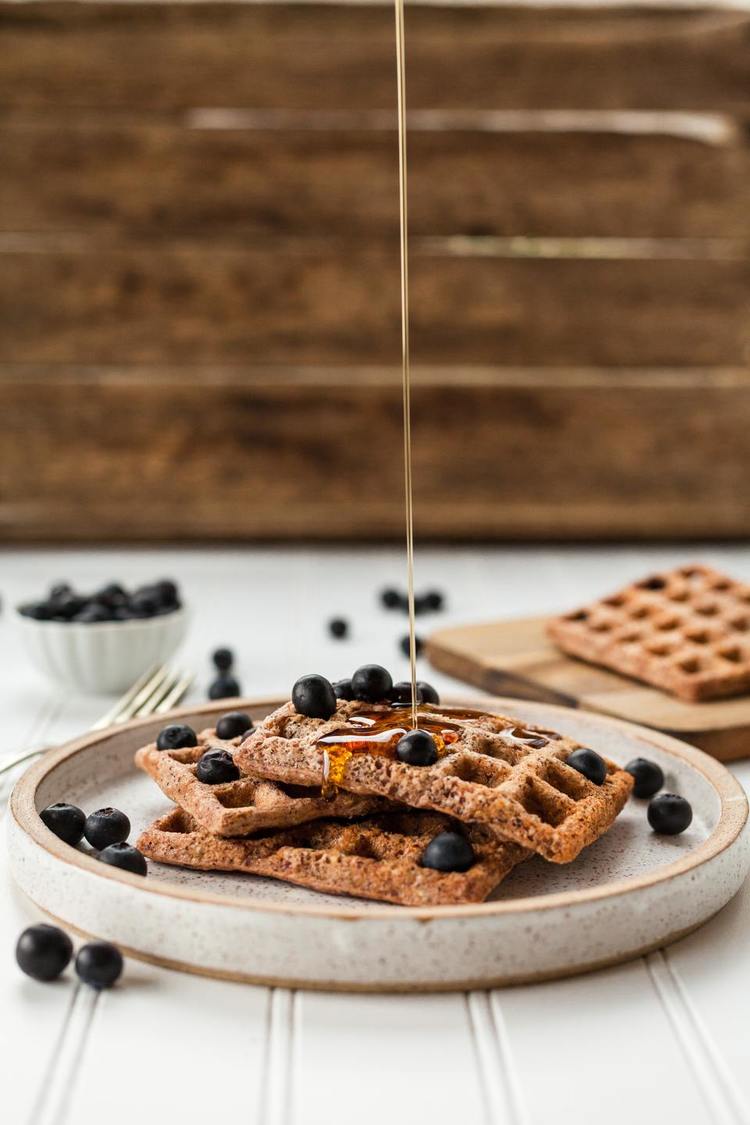 Gingerbread Waffles with Blueberries Recipe